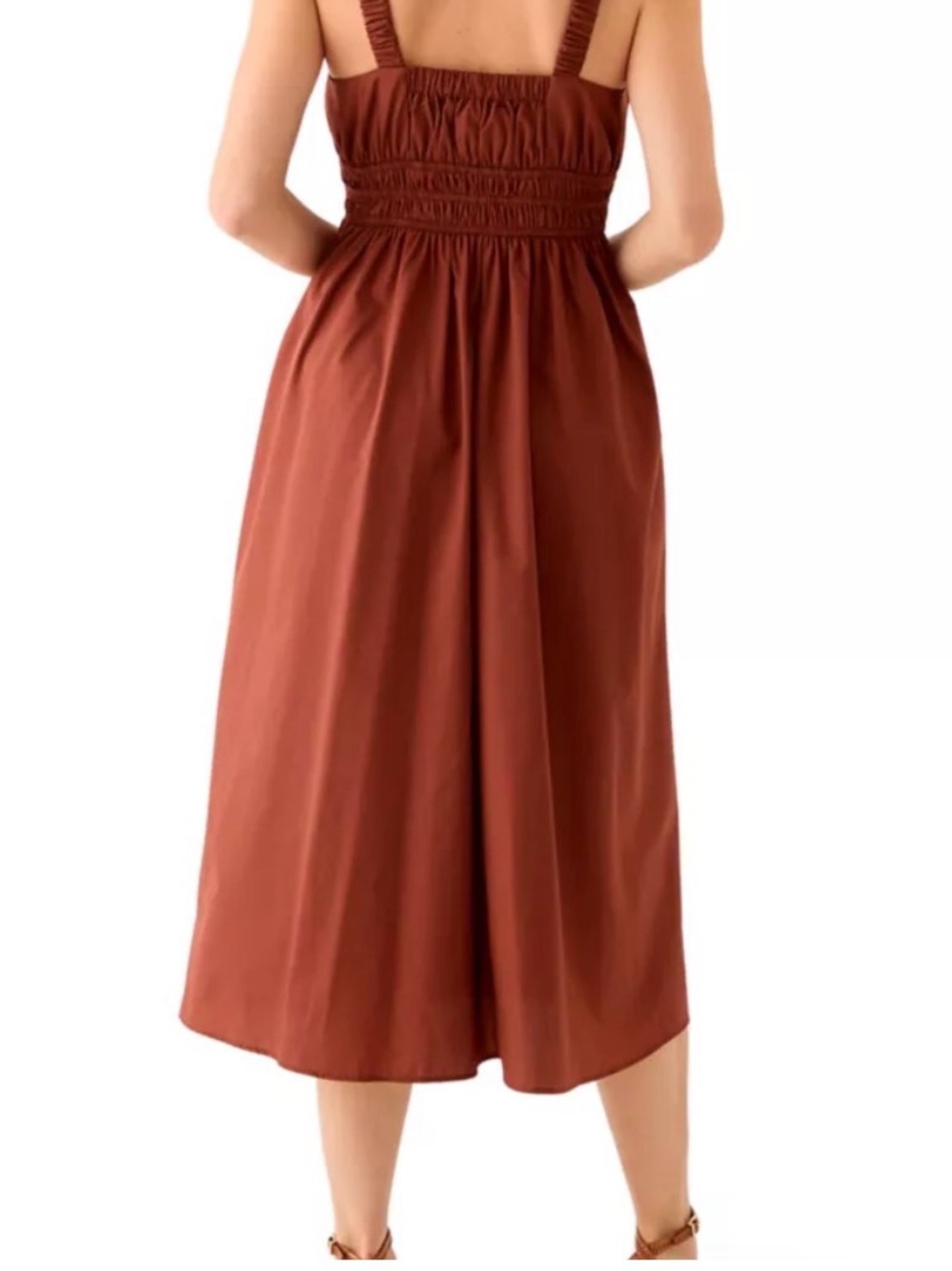 Robbie Bee Rust Brown Sleeveless Midi Dress - Picture 2 of 4